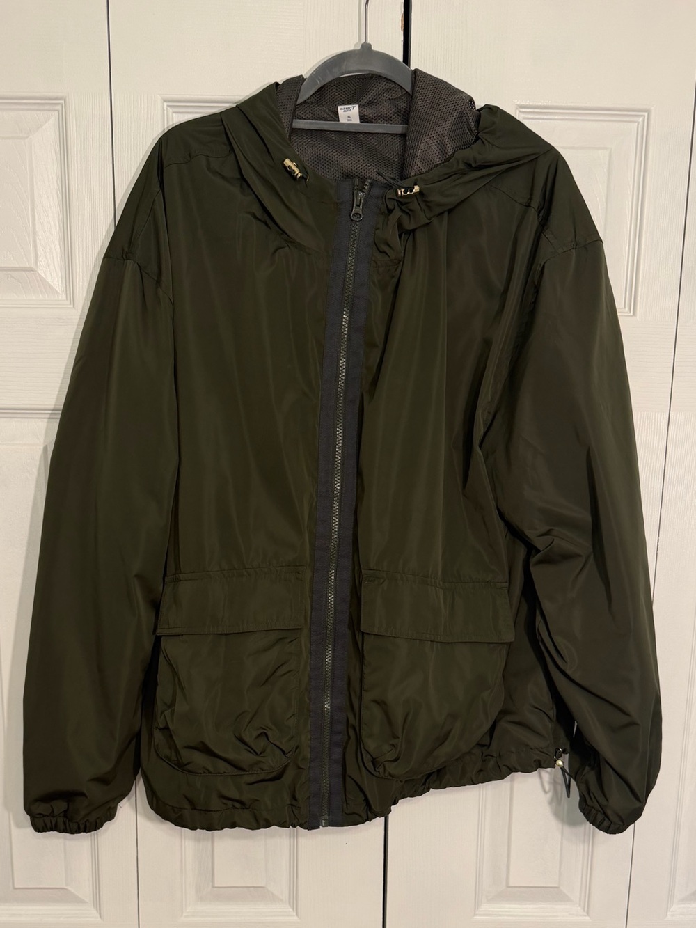 Old Navy Active Hooded Windbreaker XL Tall Olive Green